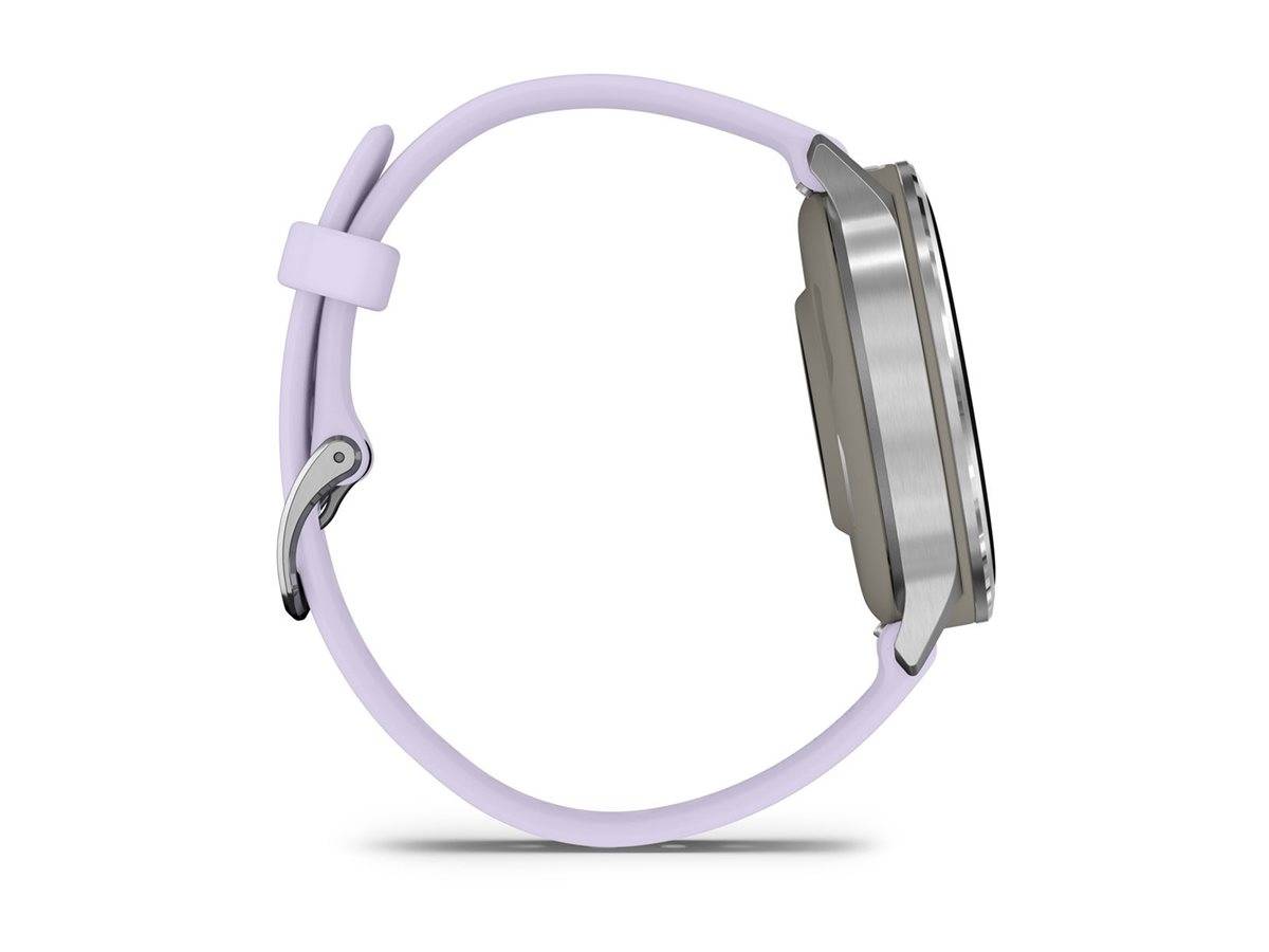 Garmin Venu 4 - 41 mm - silber - intelligente Uhr mit Band - Silikon - Periwinkle - Handgelenkgröße: 110-175 mm - Anzeige 3.04 cm (1.2")