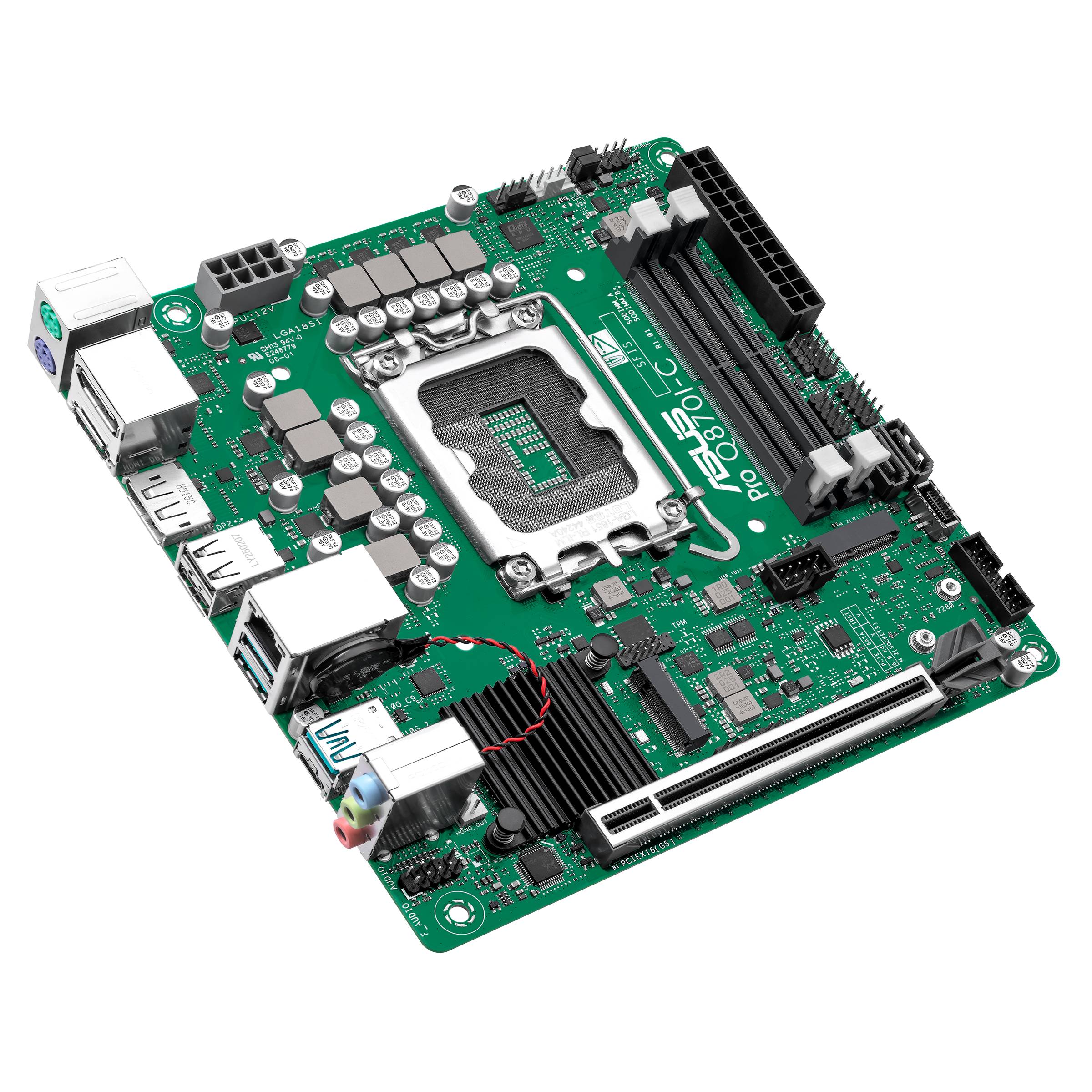 ASUS PRO Q870I-C-CSM - Motherboard - Mini-ITX - LGA1851 Sockel - Q870 Chipsatz - USB-C 3.2 Gen2, USB 3.2 Gen 1, USB 3.2 Gen 2 - Gigabit LAN