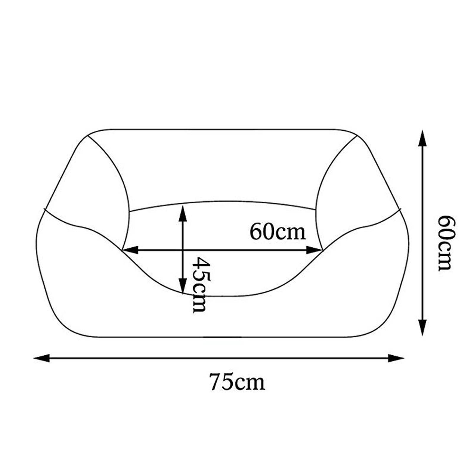lionto Katzenbett, weiches Kuschelbett mit herausnehmbarem Wendekissen & Anti-Rutsch-Boden, pflegeleicht & modern, 75x60 cm, braun/beige