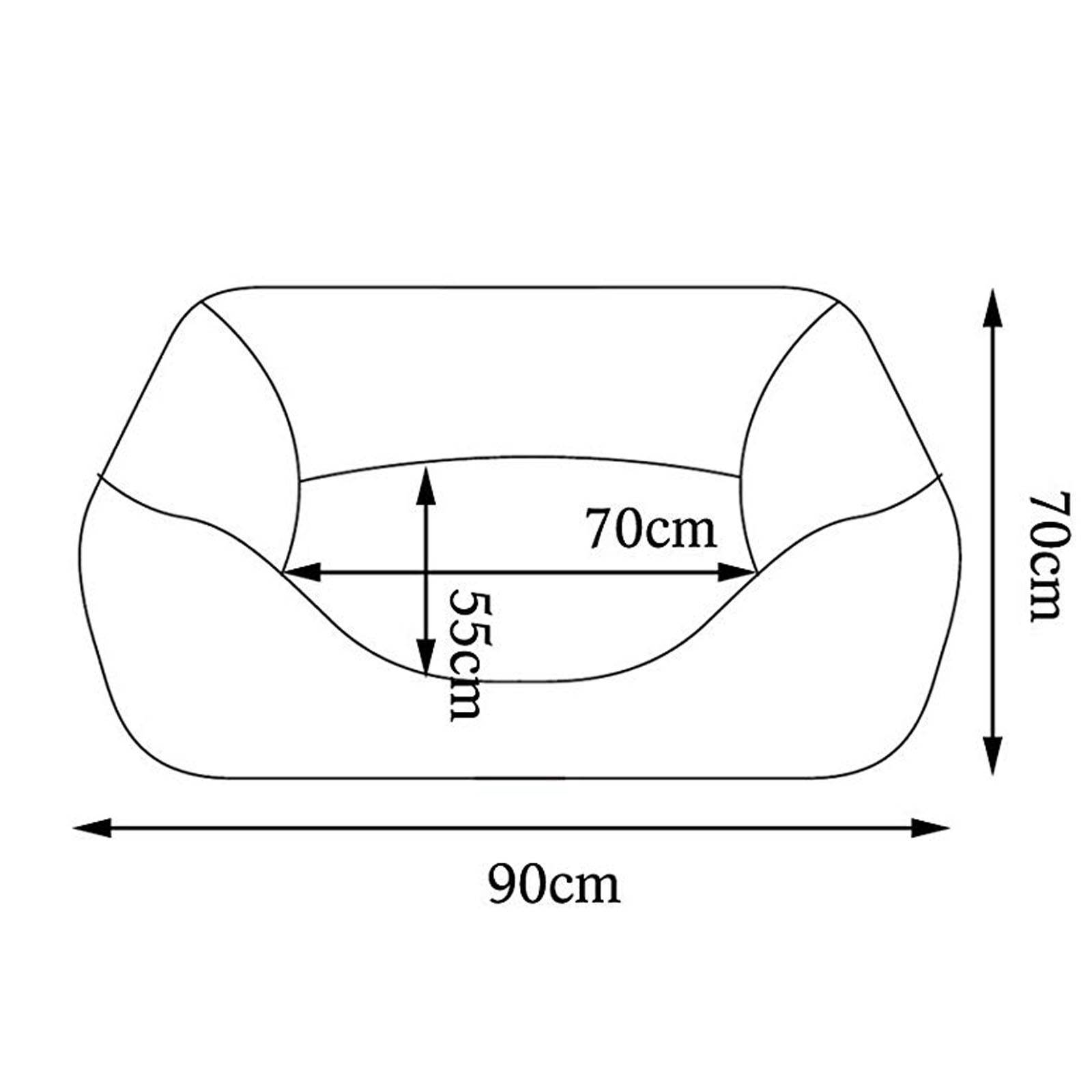 lionto Katzenbett, weiches Kuschelbett mit herausnehmbarem Wendekissen & Anti-Rutsch-Boden, pflegeleicht & modern, 90x70 cm, beige/braun