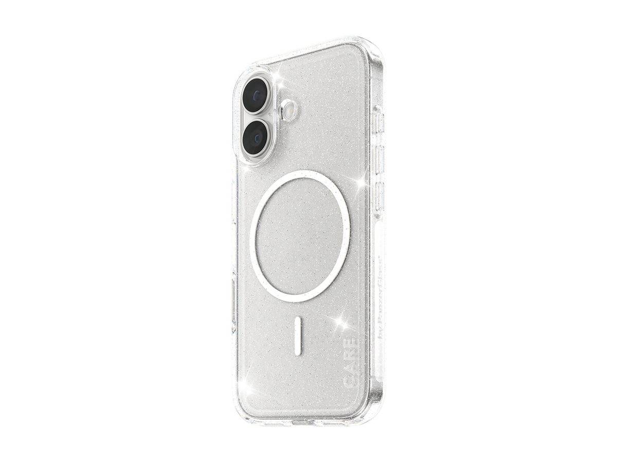 CARE by Schutzglass Flagship Urban Explorer Case weißem MagSafe iPhone 17 – Klarer Glitzer