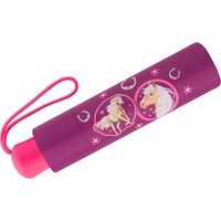 Scout Kinder-Taschenschirm mit reflektierendem Streifen Pink Horse Regenschirm Scout Kinder-Taschenschirm mit reflektierendem Streifen Pink Horse Regenschirm