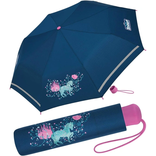 Scout Kinder-Taschenschirm mit reflektierendem Streifen Dreamworld Regenschirm Scout Kinder-Taschenschirm mit reflektierendem Streifen Dreamworld Regenschirm