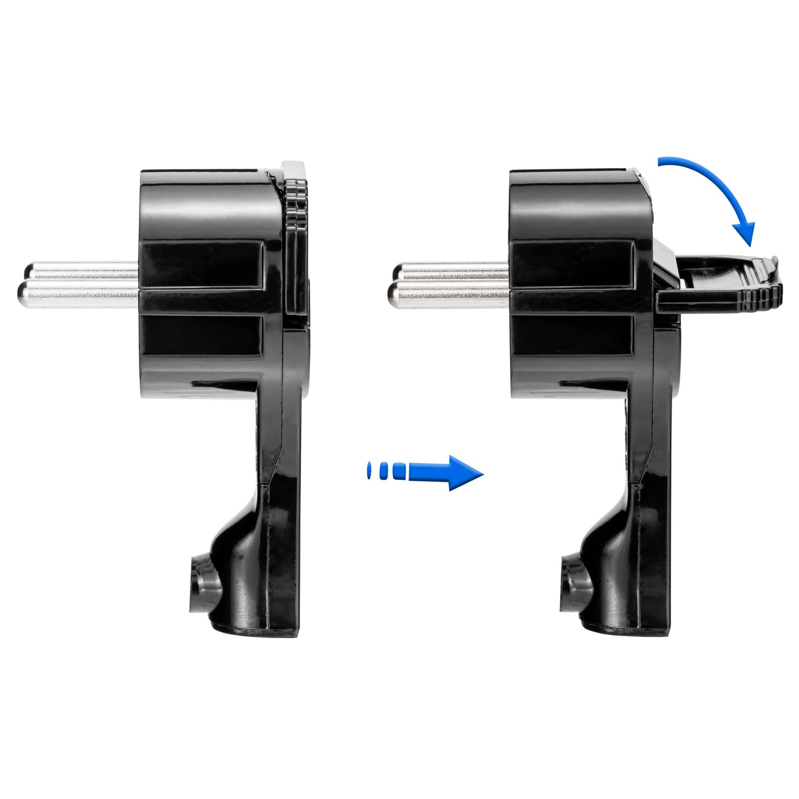 hb-digital Schutzkontaktstecker für NYM Kabel flaches Winkelstecker schwarz