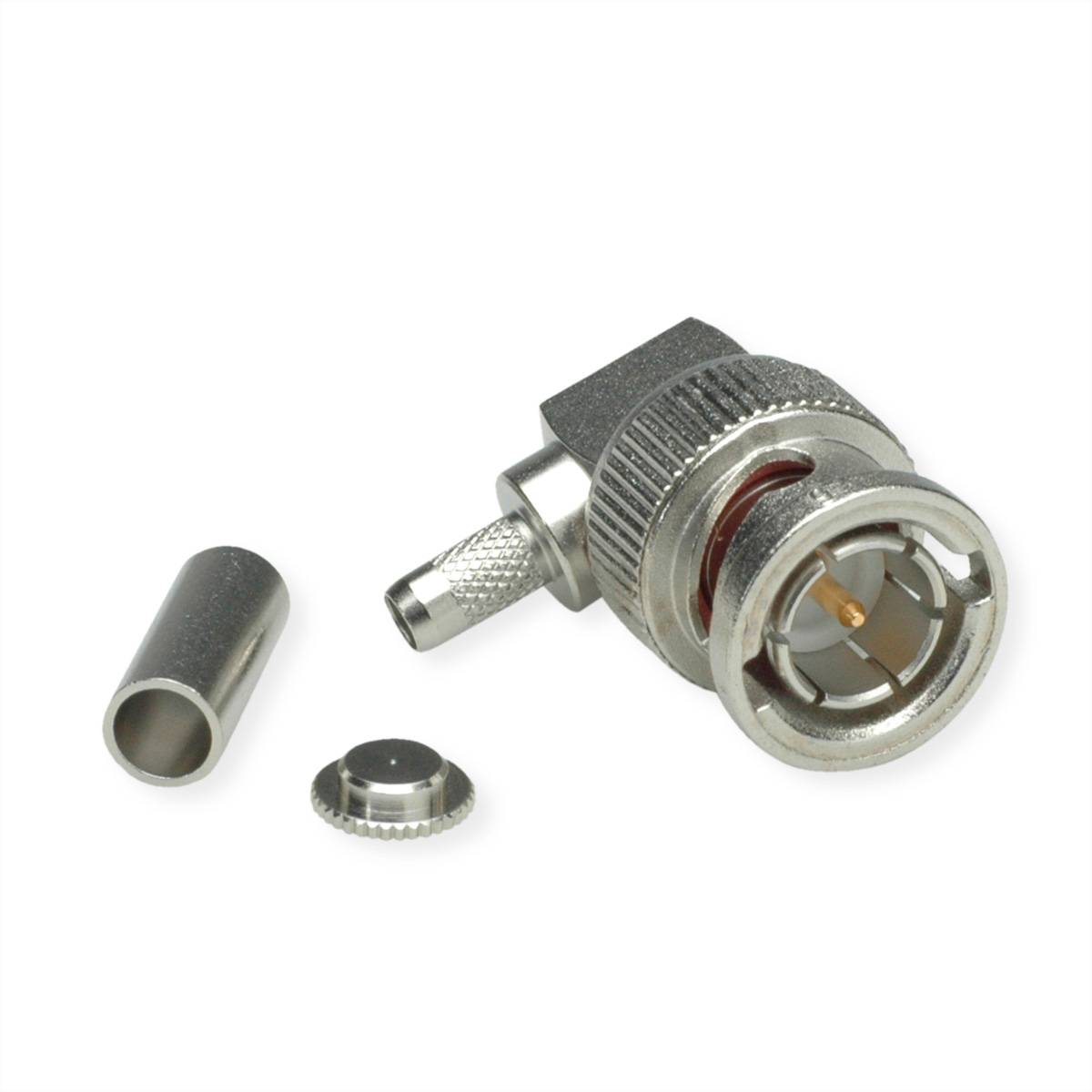 TELEGÄRTNER BNC-Winkelstecker 75 Ohm Koaxialstecker BNC-Kabelwinkelstecker Crimp