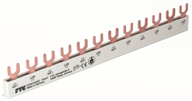 FTG Gabel E12 2p 210mm 10qmm ES21210 Sammelschiene Eurovario f.Legr Hager FUG Install.Baumaterial