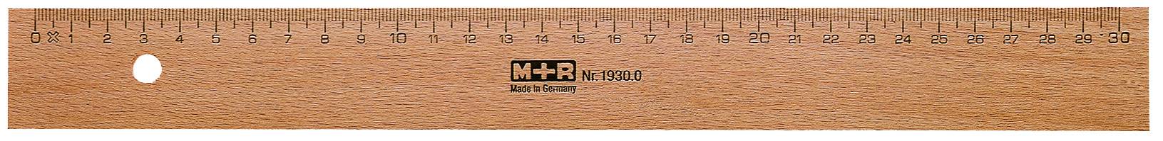 M+R Lineal Holz 30cm Buche Metalleinlage 1 Stück Multimedia-Technik PapierBüroSchreibwar