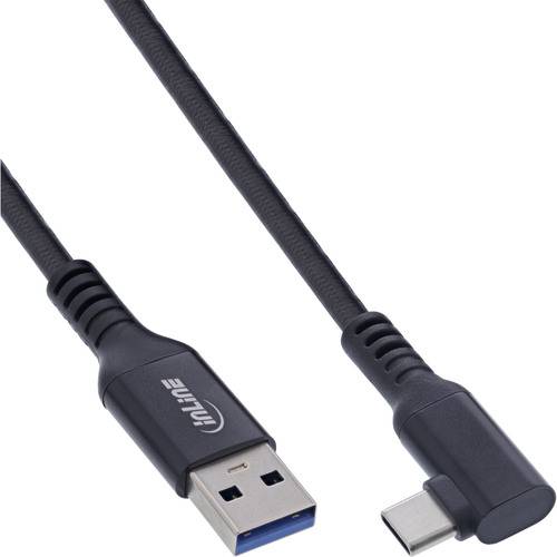 InLine® USB 3.2 Gen.1 Kabel, USB-C St gewinkelt - USB-A St für VR, schwarz, 5m Kabel USB & USB 3.2