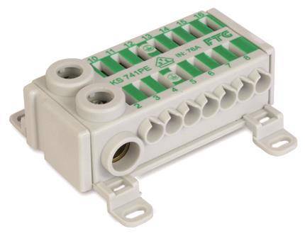 FTG ECB Klemmleiste KS741PE berührungssicher Install.Baumaterial Zählerschr./Verteilg