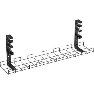 InLine® Kabelführungs-Gitter 60cm für Tischmontage mit Schraubklemmen, schwarz Halterungen /
