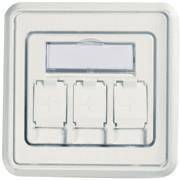 TG Modulaufnahme H02010a0053 80x80 3-Fach Unbestueckt Alpinweiss (Inhalt 5 Stück) Netzw.Telekomm