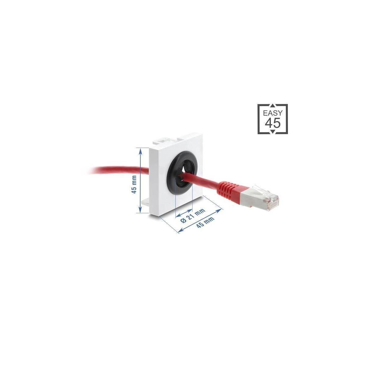 Delock Easy 45 Kabeldurchführung rund 21 mm weiß schwarz