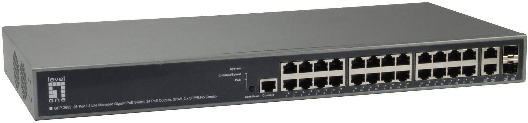LevelOne PoE Switch 24xGE PoE/+ TURING 370W 19 Managed L3 Multimedia-Technik Switche