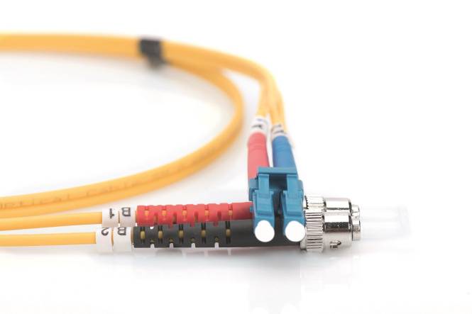 LWL Patchkabel OS2 DK-2931-01 LC-D/ST-D 09/125 Monomode Länge 1,0m Install.Baumaterial
