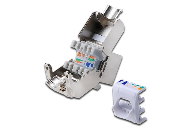 DIGITUS Keystone Jack Cat6a/RJ45/geschirmt/Metall/werkzeugfr Multimedia-Technik