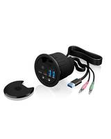 ICY BOX IB-HUB1403B Steckdose Anthrazit Multimedia-Technik HUBs