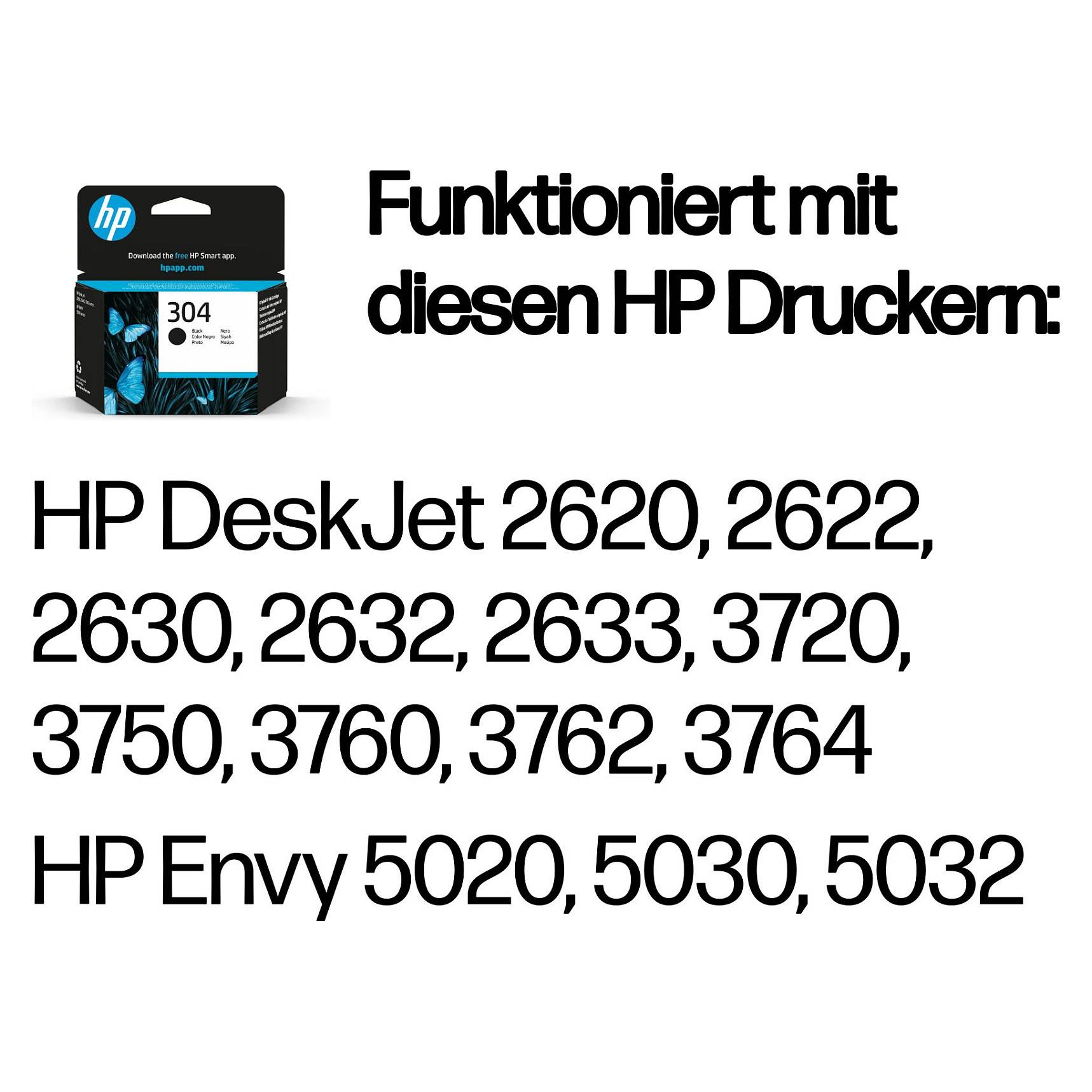 HP 304 Black Original ink cartridge Verbrauchsmaterialien Tinte