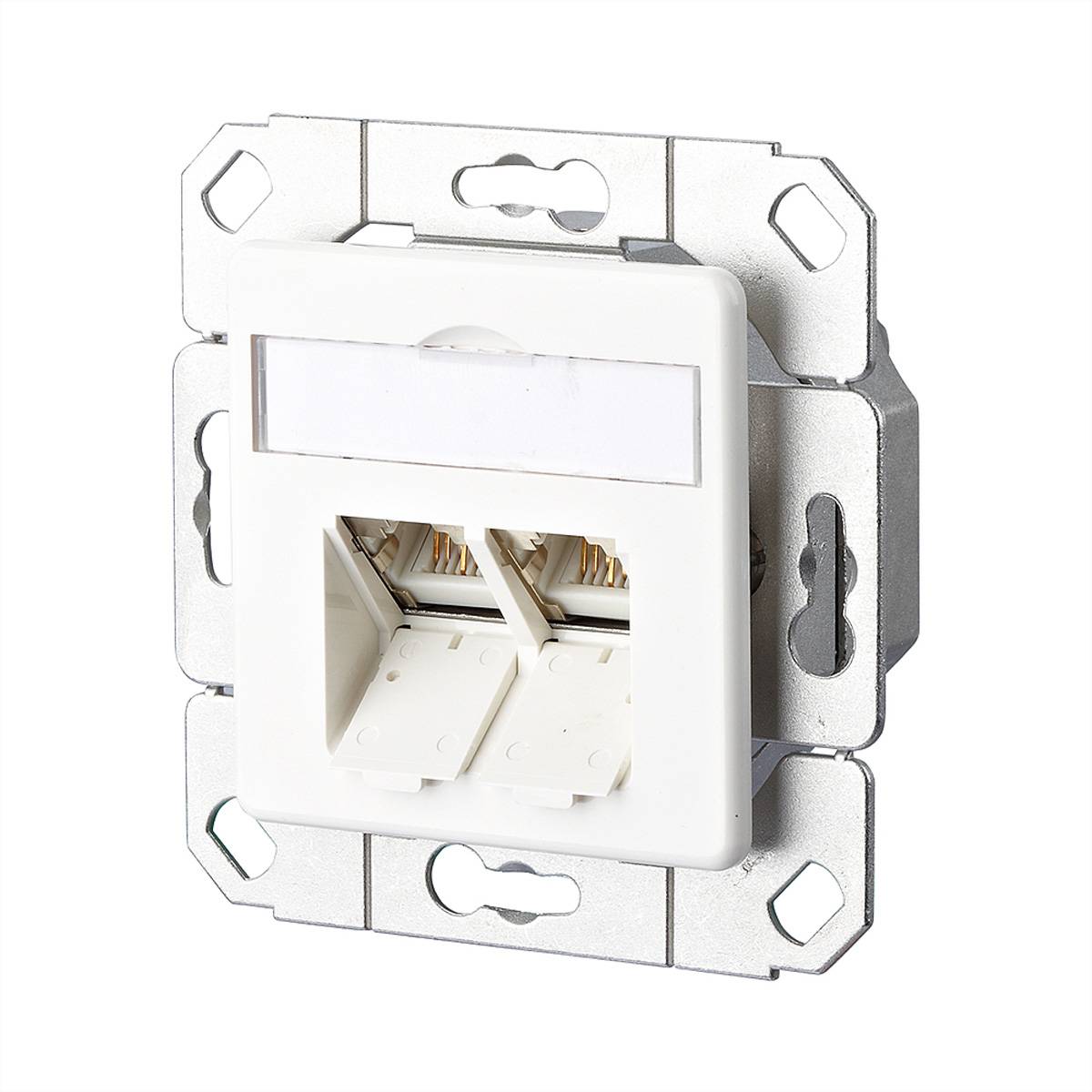 METZ CONNECT E-DAT C6 2 Port UPk, reinwei� Anschlusstechnik TP Anschlussdose Kat.6 / Klasse E