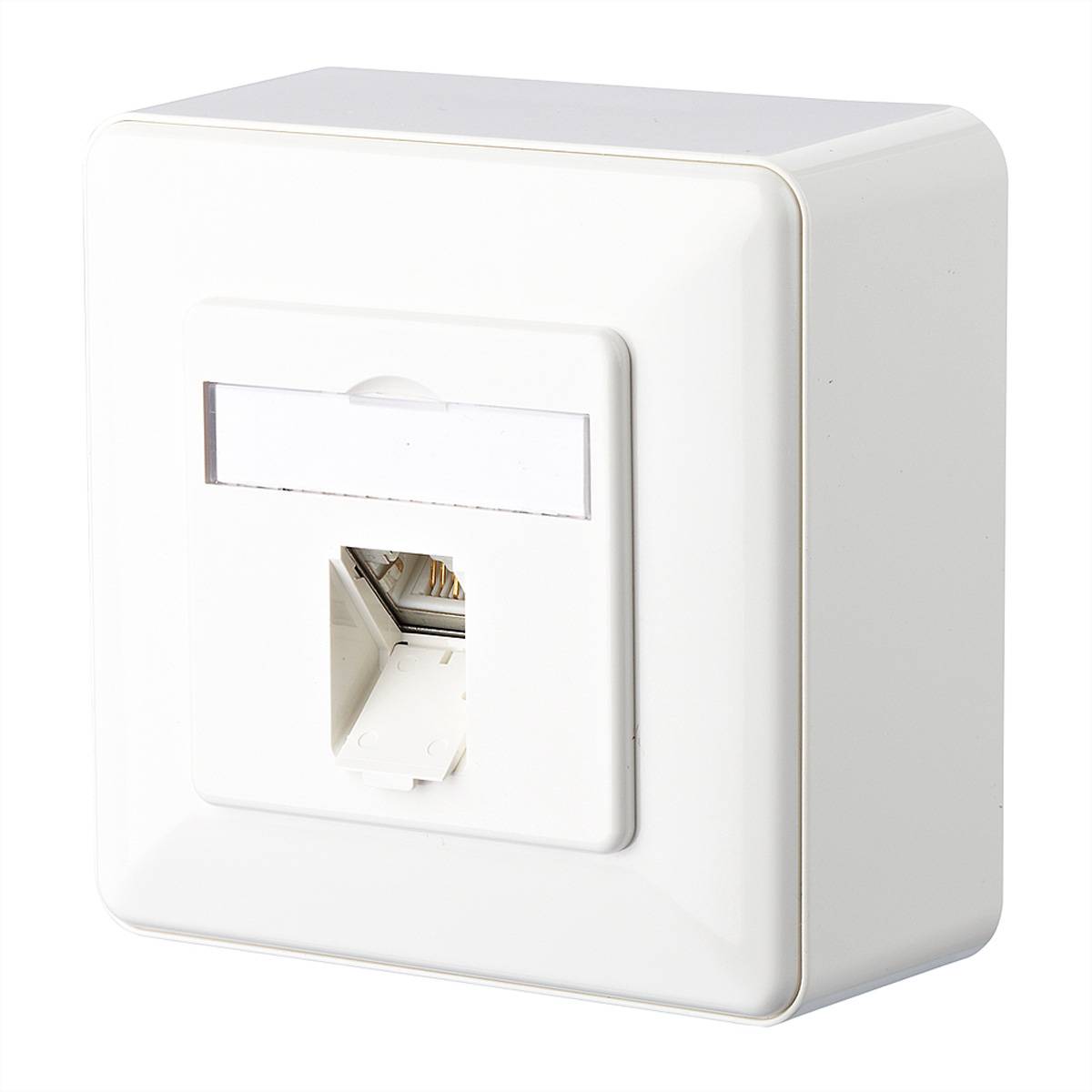 METZ CONNECT E-DAT C6 1 Port AP, reinwei� Anschlusstechnik TP Anschlussdose Kat.6 / Klasse E