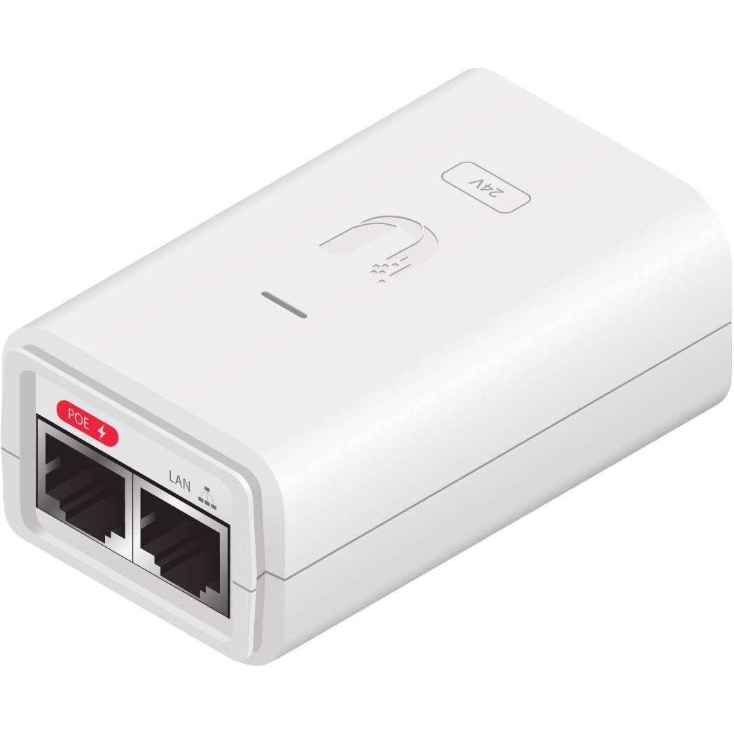 Ubiquiti POE Injector, 24VDC, 7W, Gigabit Port, weiss Multimedia-Technik POE Jnjektor