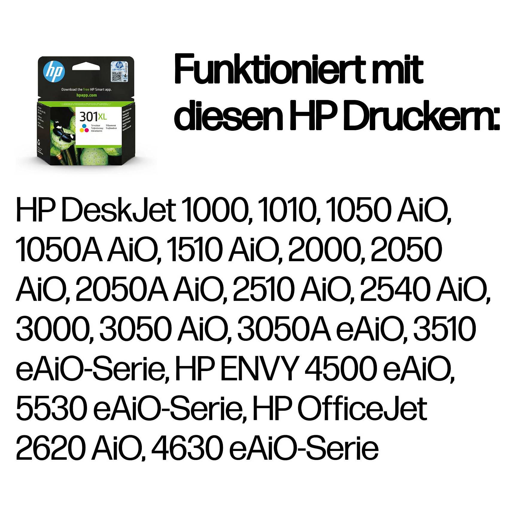 HP 301XL High Yield Tri-color Original ink cartridge Verbrauchsmaterialien Tinte