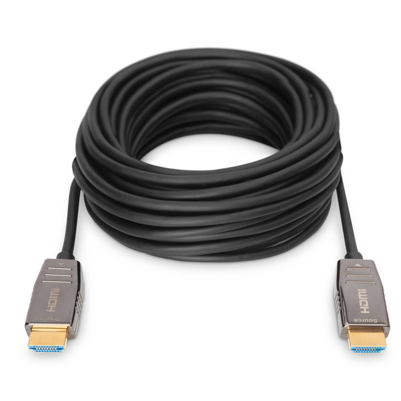 DIGITUS HDMI AOC Hybrid Glasfaserkabel UHD 8K 10m schwarz Multimedia-Technik HDMI-Kabel