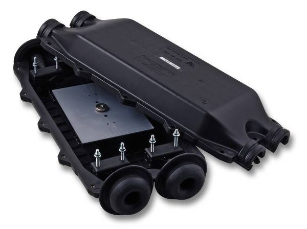 Glasfasermuffe zum Abzweigen 4x (8 bis 23mm) -- mit Splei�kassetten Crimpversion Glasfaser Muffen