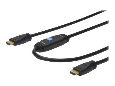 DIGITUS HDMI Anschlusskabel Ethernet,Verstärker,15m,schwarz Multimedia-Technik HDMI-Kabel