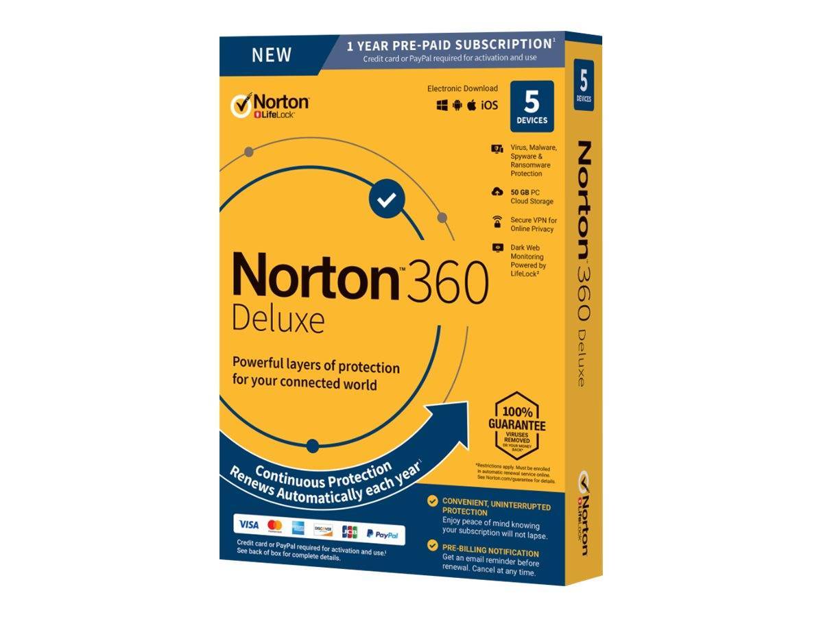 NortonLifelock 360 Deluxe 50GB 1User 5Device 12MO GENERIC Multimedia-Technik Software