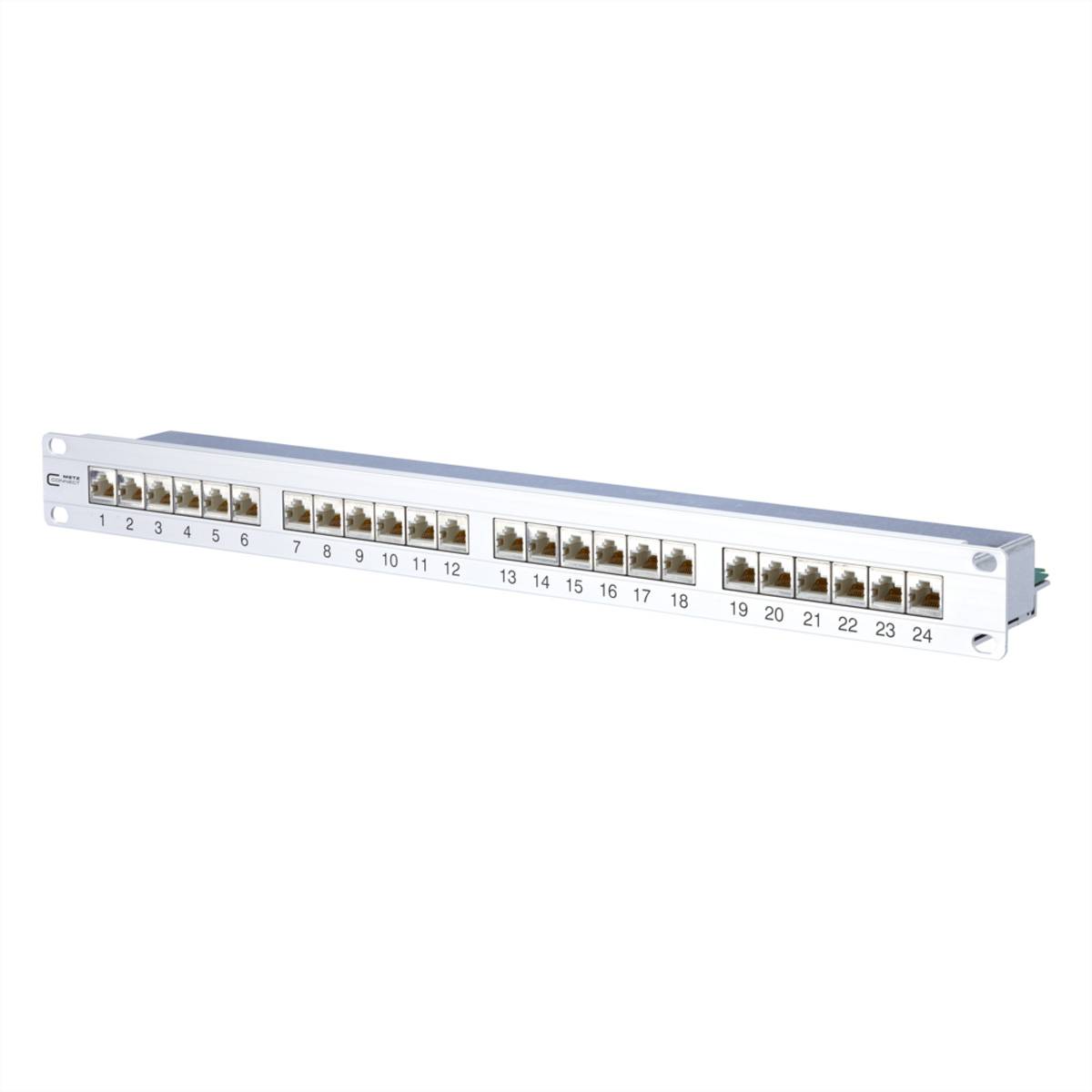 METZ CONNECT E-DAT C6A 19-Patchfeld 1HE, Kat.6 (Class E), 24 Ports Anschlusstechnik TP Patchpanel /
