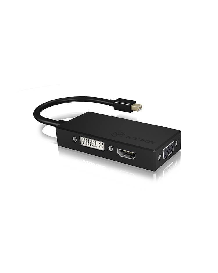 Adapter IcyBox 3in1 Mini DisplayPort St. -> 1x VGA/HDMI/ Bu. retail Multimedia-Technik