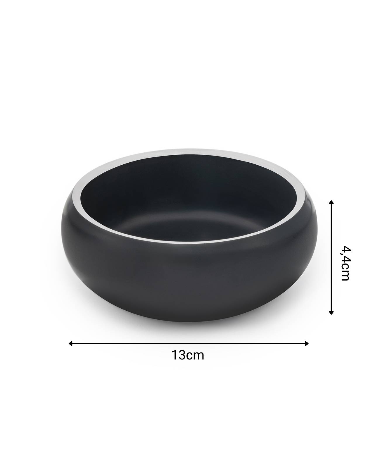 lionto Premium Hundenapf doppelwandig, rostfreier Edelstahlnapf, rutschfest & pflegeleicht, 12 cm Durchmesser, 360 ml, schwarz