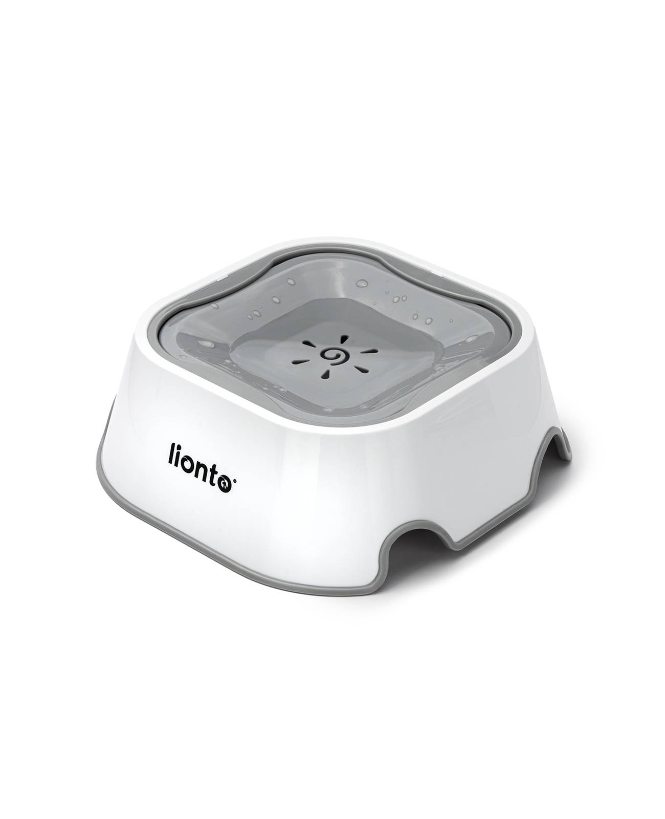 lionto Katzennapf 1 Liter 2-in-1 Anti-Schlabber & Anti-Schling Napf, spritzfrei, hygienisch & rutschfest