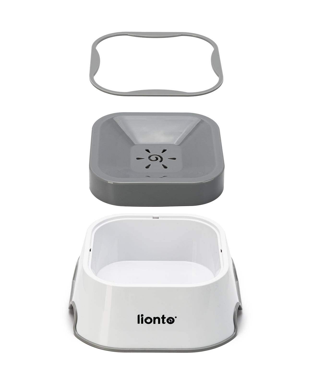 lionto Wassernapf 1 Liter Anti-Schlabber 2-in-1 Napf mit schwimmender Scheibe, spritzfrei & hygienisch