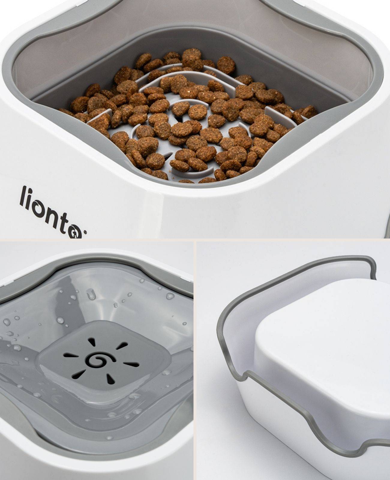 lionto Wassernapf 1 Liter Anti-Schlabber 2-in-1 Napf mit schwimmender Scheibe, spritzfrei & hygienisch