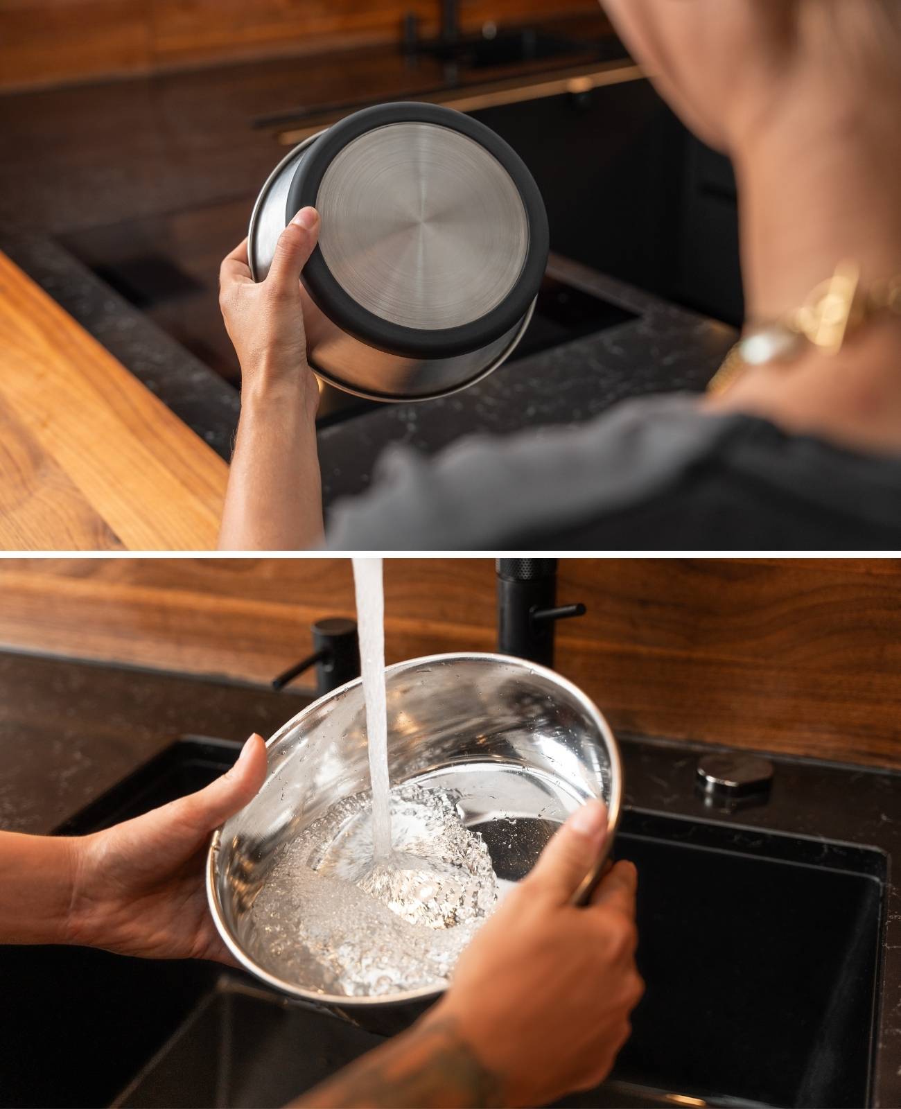 lionto Futternapf aus Edelstahl, robuster, rutschfester Napf für Hunde & Katzen, spülmaschinengeeignet & geruchlos, 1900 ml