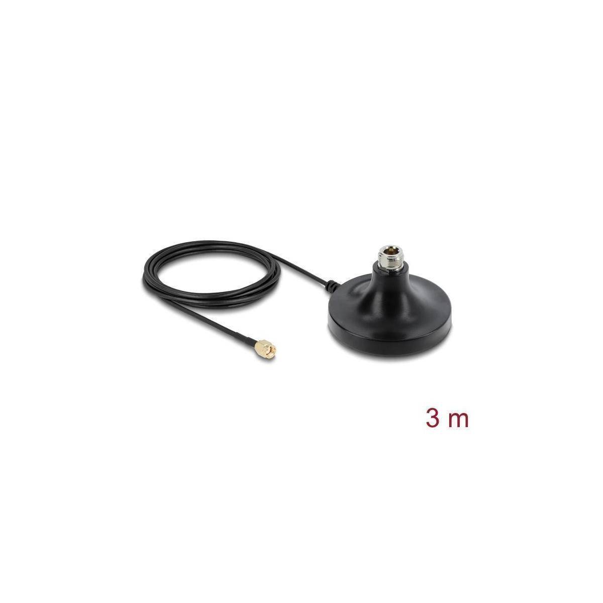 Delock Magnetischer Antennen Standfuß 1 x N Buchse zu 1 x RP-SMA Stecker ULA100