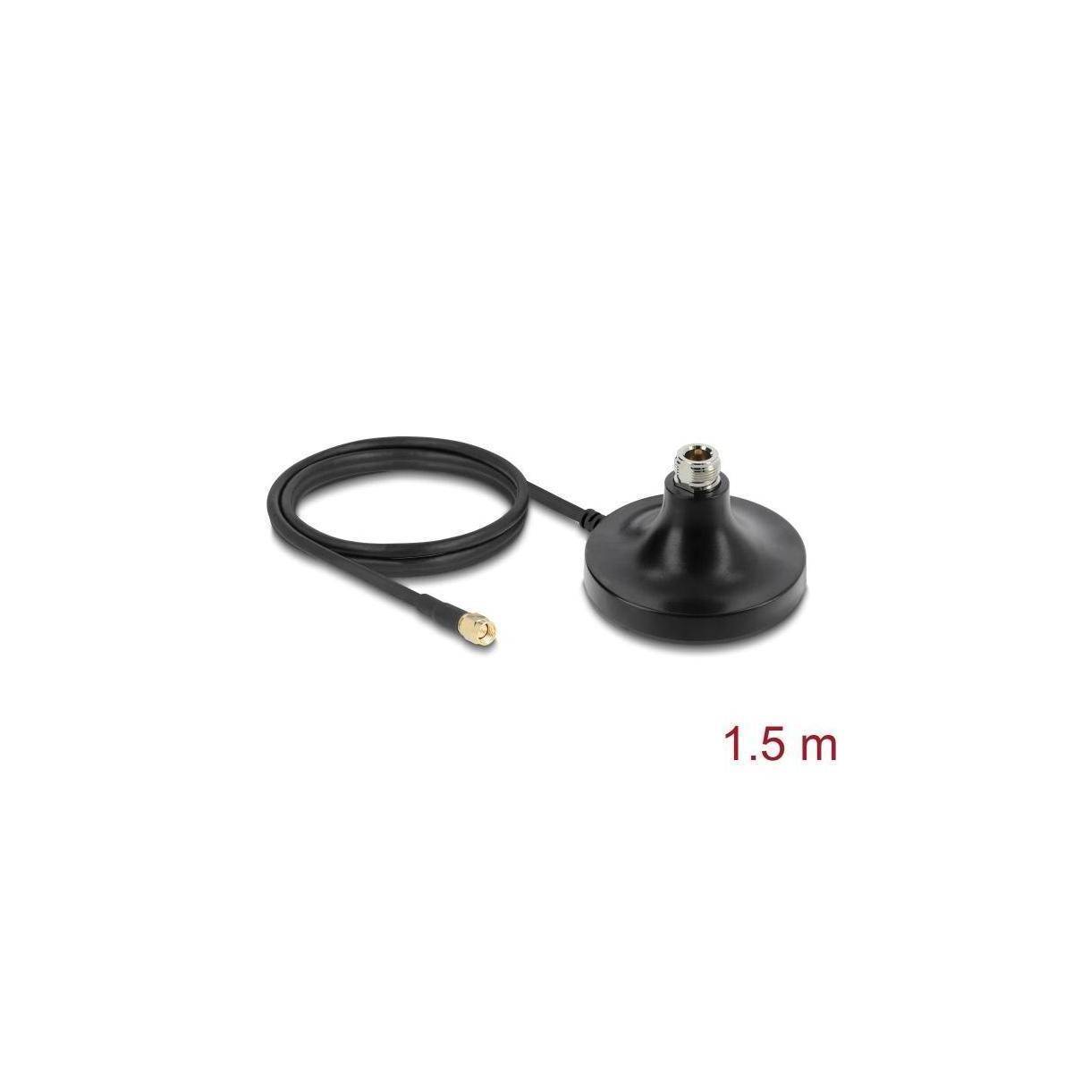 Delock Magnetischer Antennen Standfuß 1 x N Buchse zu 1 x SMA Stecker ULA100 1 m