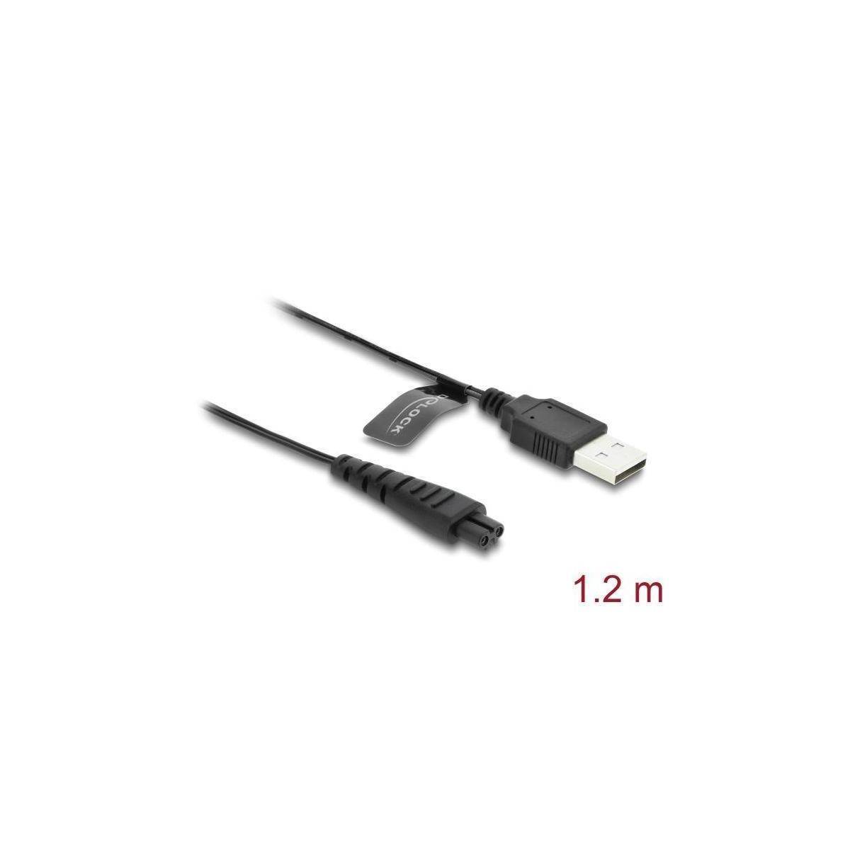 Ladekabel mit einem USB-Anschluss und einem proprietären Anschluss. Die Kabellänge beträgt 1,2 Meter.
