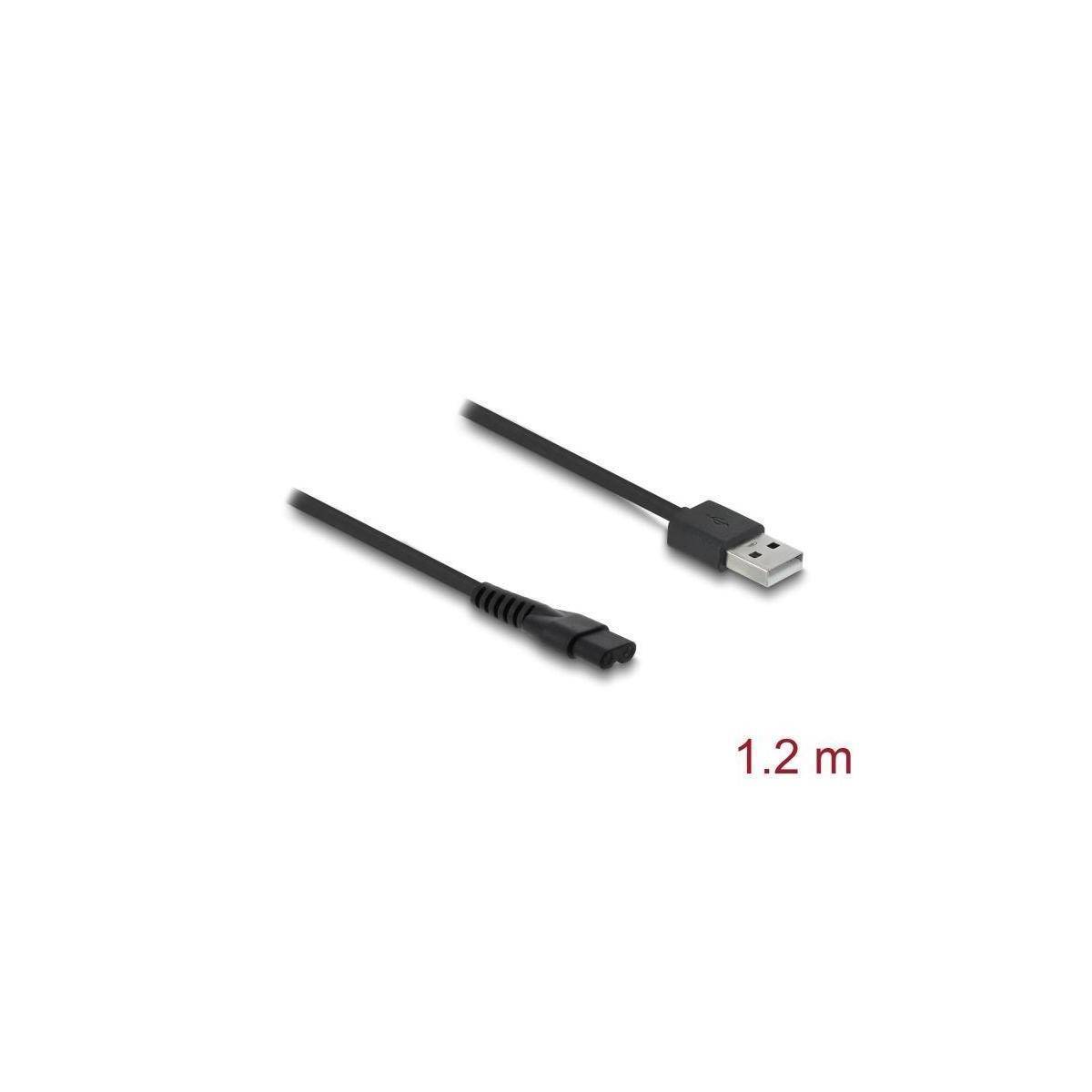 Schwarzes USB-Kabel, 1,2 Meter lang, mit Standard-USB- und Micro-USB-Anschlüssen, geeignet zum Laden und Datentransfer.