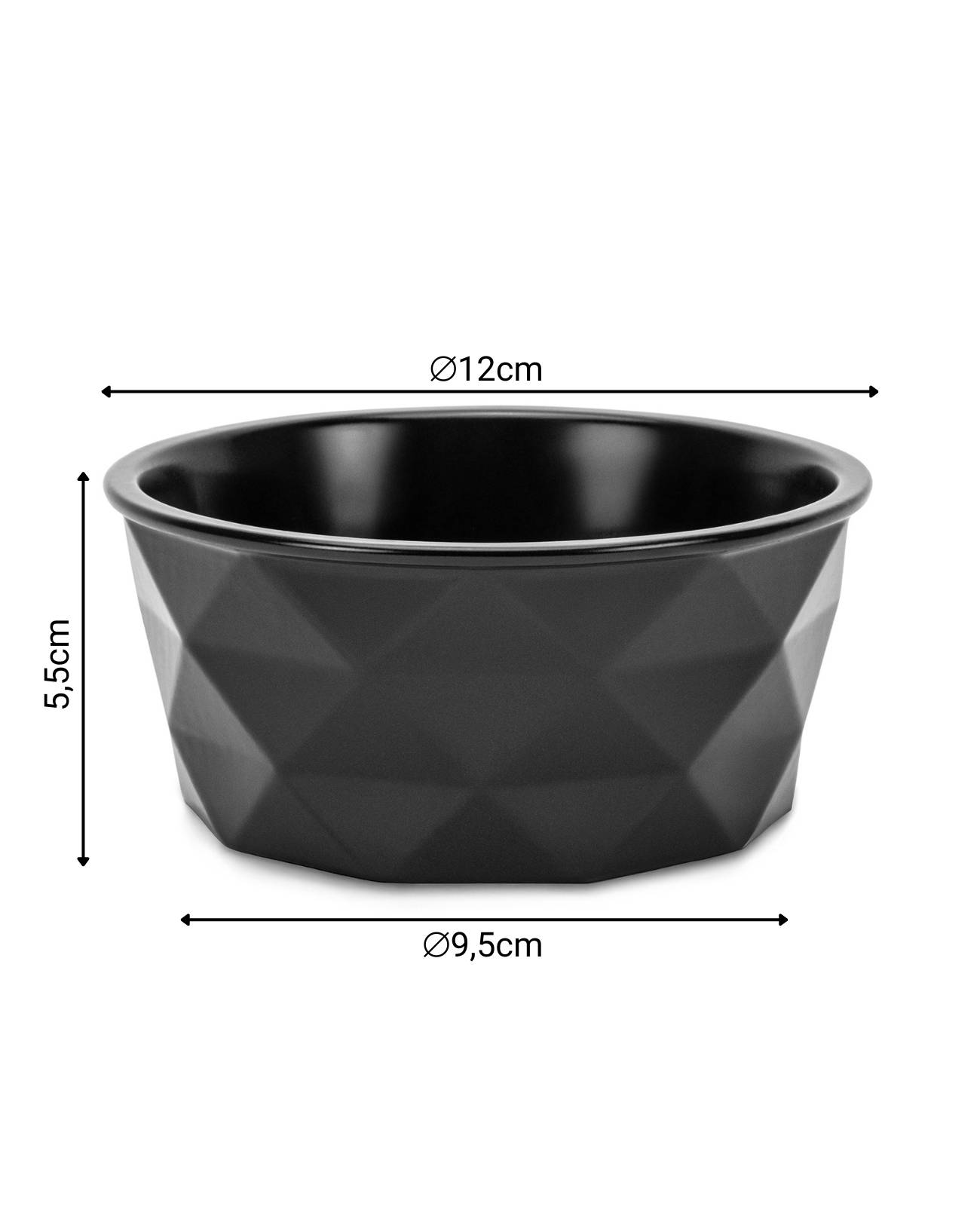 lionto Katzenfutternapf aus Keramik, eleganter, rutschfester Napf mit Silikonboden, pflegeleicht & langlebig, 350 ml, schwarz matt