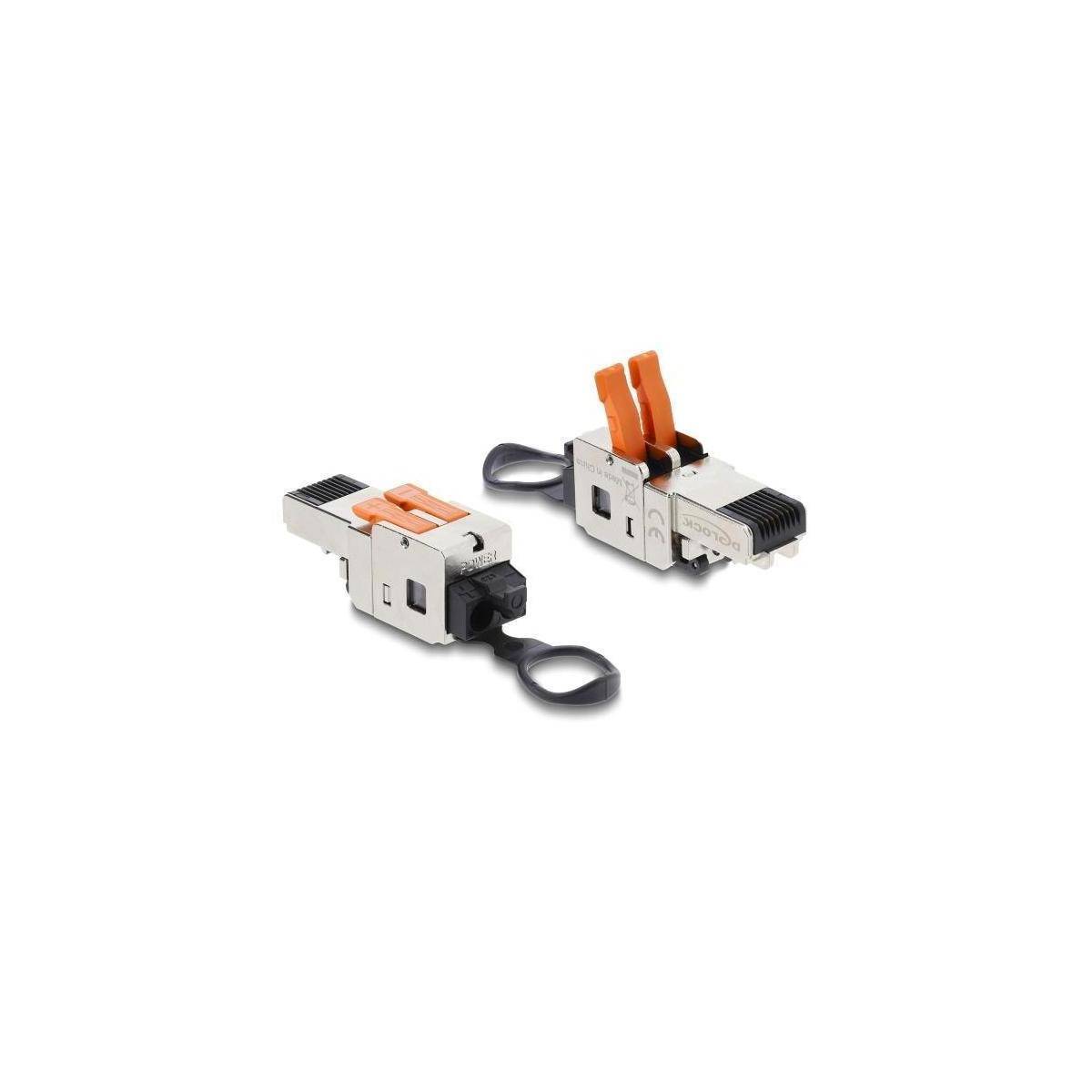 Delock RJ45 Stecker mit Klemmverschluss 2 Pin - werkzeugfrei - composite power c