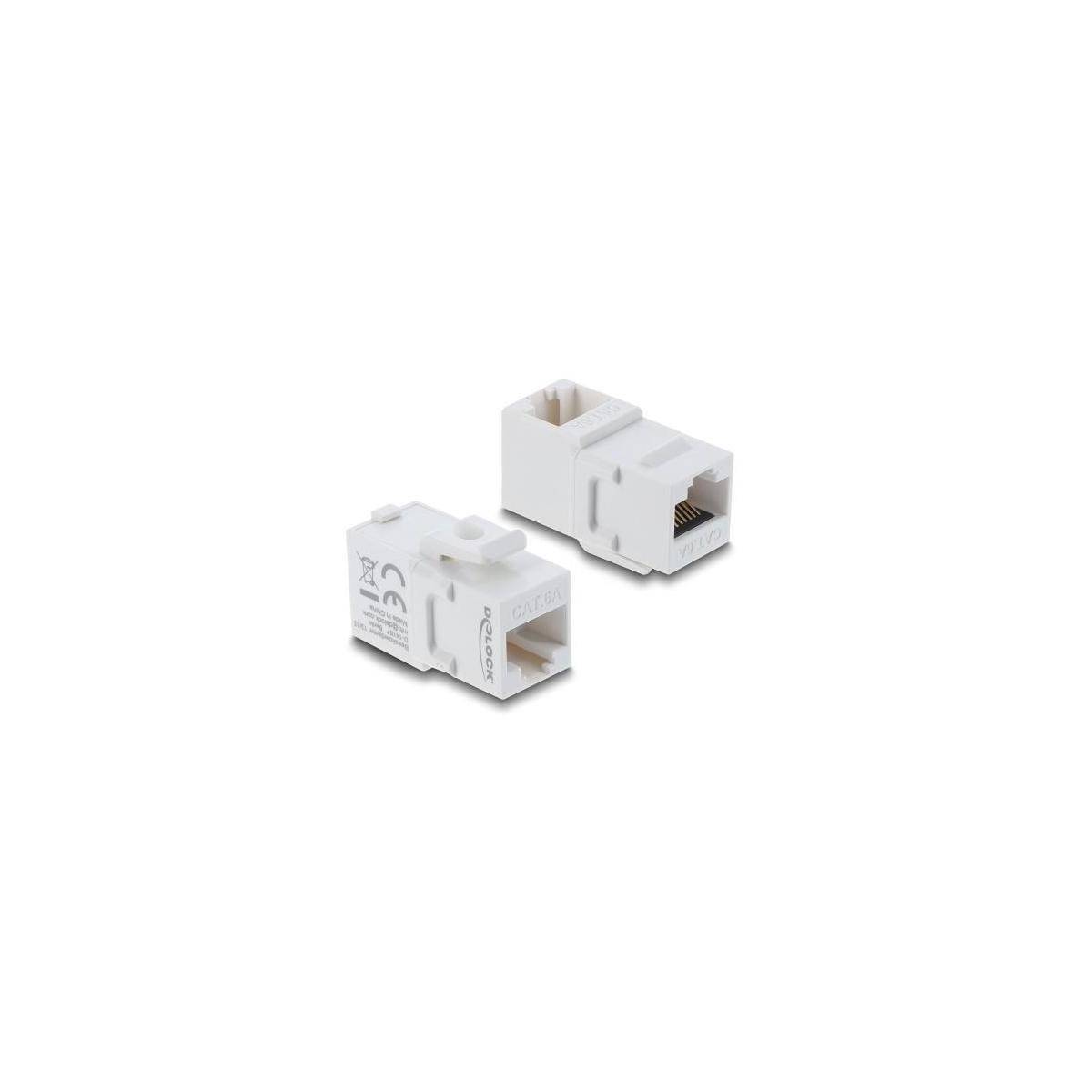 Delock Keystone Modul Kupplung RJ45 Buchse zu Buchse Cat.6A 90 gewinkelt Kunstst