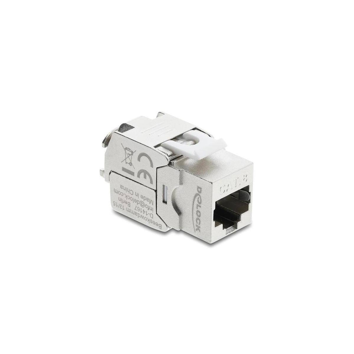 Delock Keystone Modul RJ45 Buchse zu LSA Cat.8.1 geschirmt werkzeugfrei