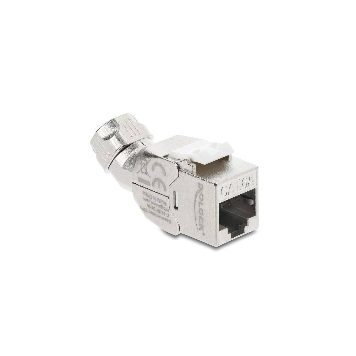 Delock Keystone Modul RJ45 Buchse zu LSA Cat.6A werkzeugfrei 45 winkelbar geschi