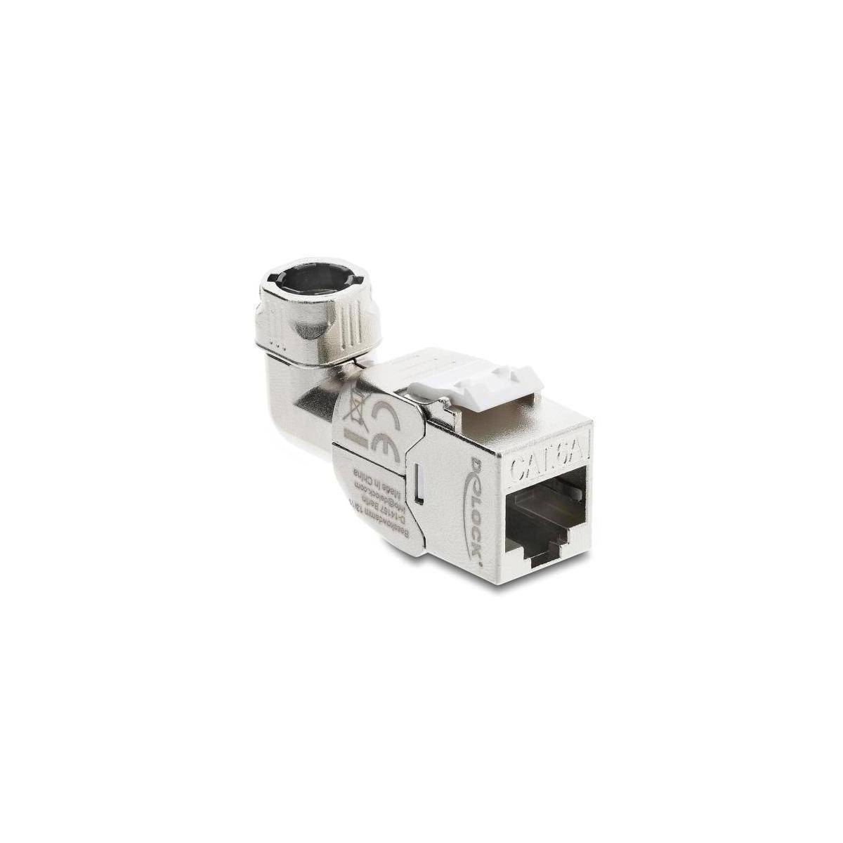 Delock Keystone Modul RJ45 Buchse zu LSA Cat.6A werkzeugfrei 90 winkelbar geschi