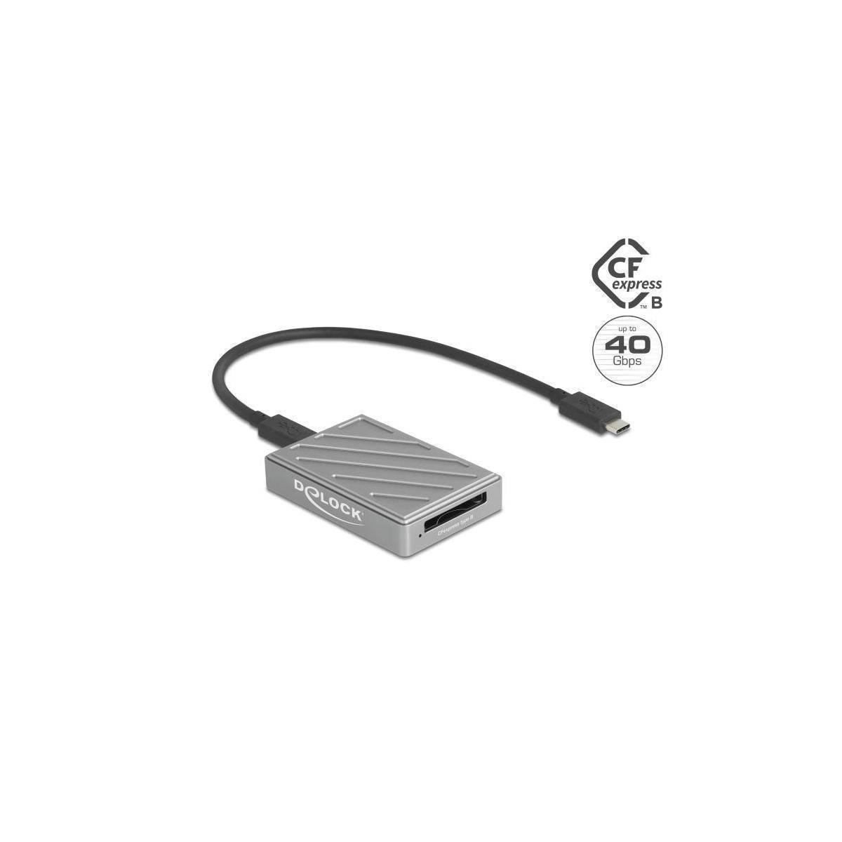 Delock 40 Gbps USB Type-C Card Reader für CFexpress Typ B Speicherkarten