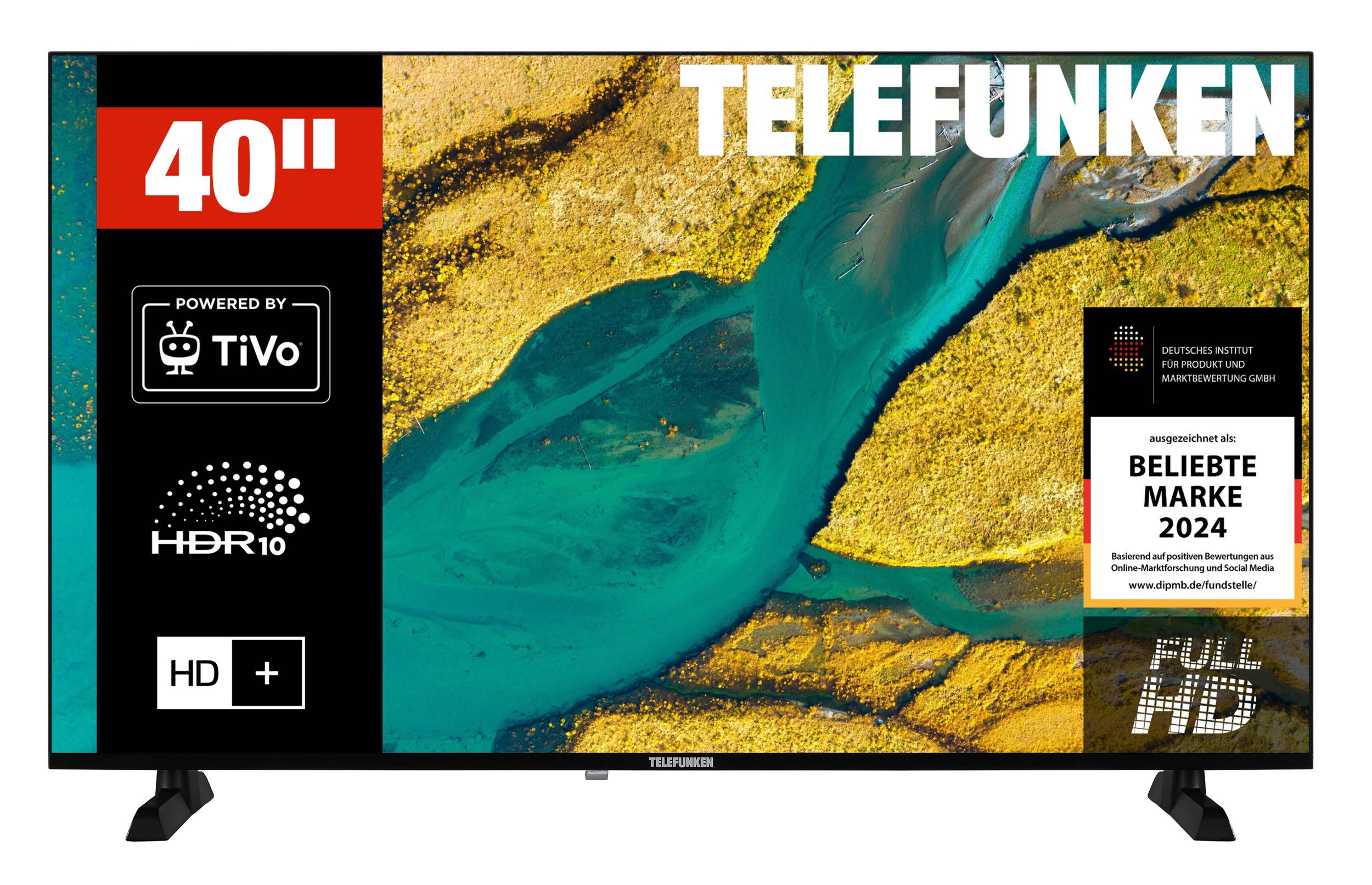 Telefunken XF40TP900S Fernseher 40 Zoll Smart TV powered by TiVo Full HD HDR TV HD+ 6 Monate (2026)