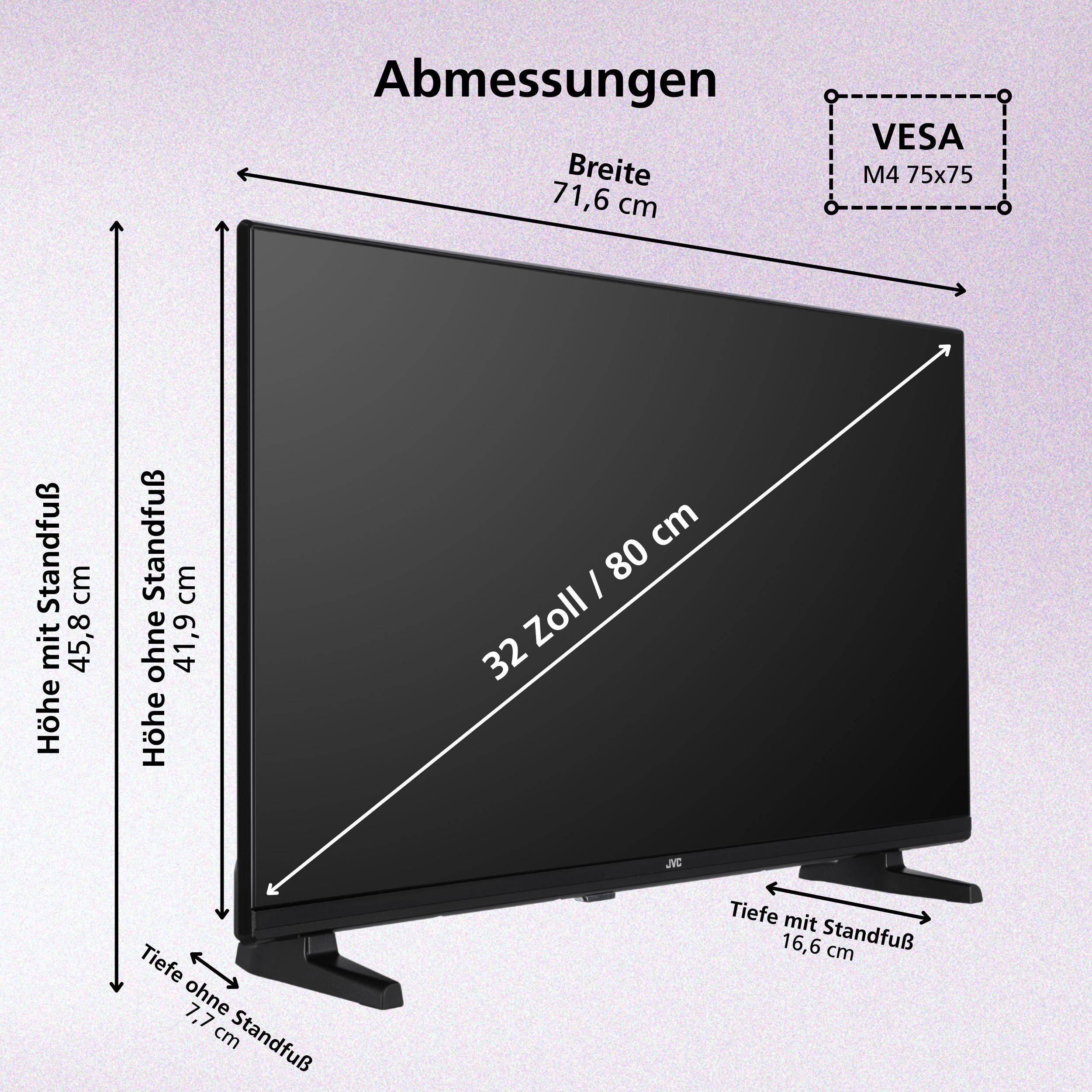 JVC LT-32VDH2555 Fernseher 32 Zoll Smart TV VIDAA HD-Ready HDR TV mit Triple-Tuner, LED TV (2026)