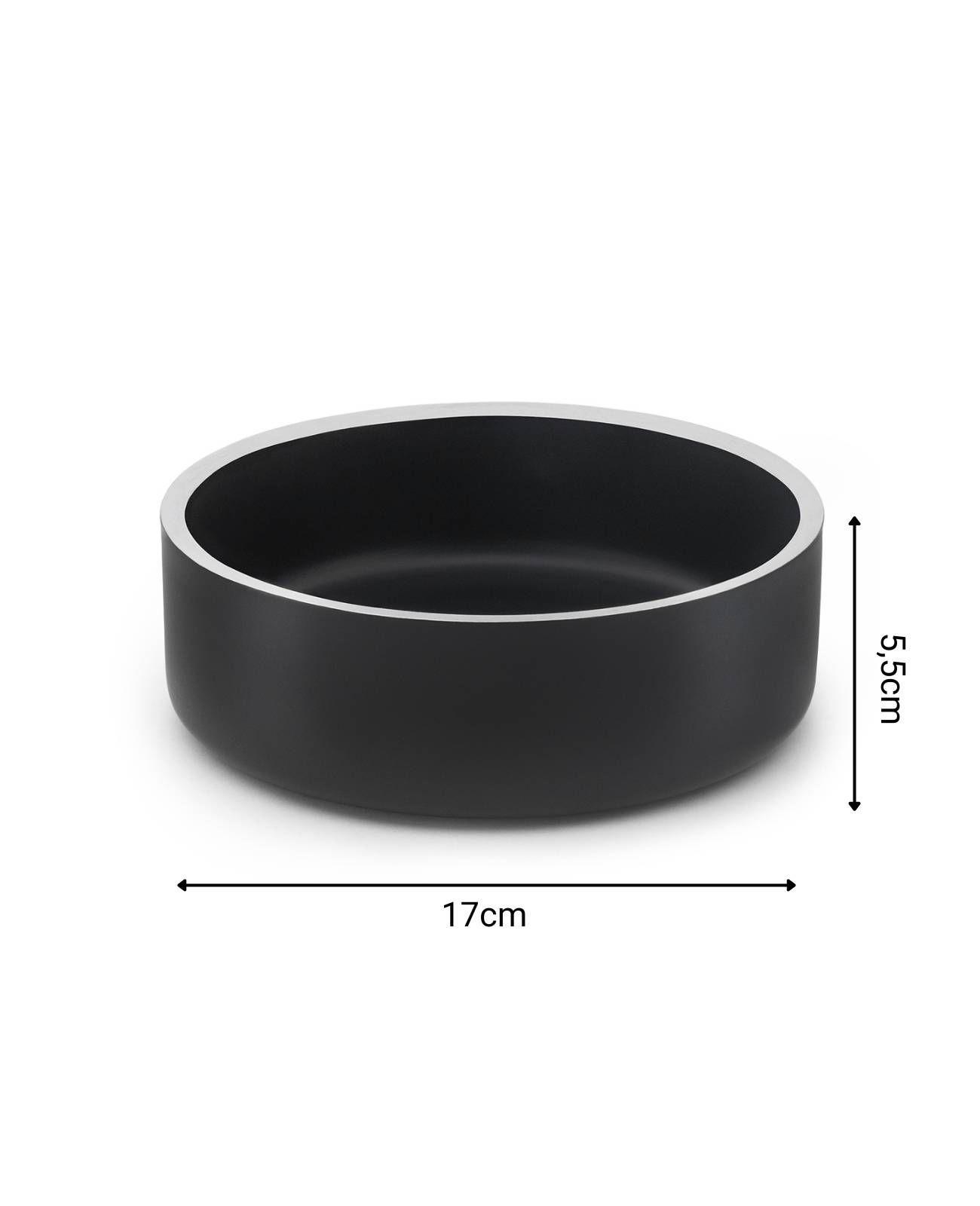 lionto Hundenapf Edelstahl, robuster & hygienischer Futternapf rutschfest, langlebig & stilvoll, 17 cm Durchmesser, 825 ml, schwarz